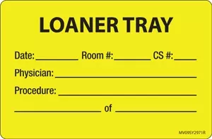 Label Paper Removable Loaner Tray 1" Core 4" X 2 5/8" Yellow 375 Per Roll