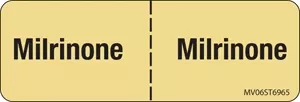 Label Paper Removable Milrinone : 1" Core 2 15/16" X 1 Tan 333 Per Roll