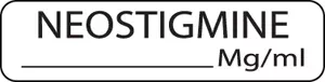 Label Paper Removable Neostigmine Mg/Ml 1" Core 1 1/4" X 5/16" White 760 Per Roll