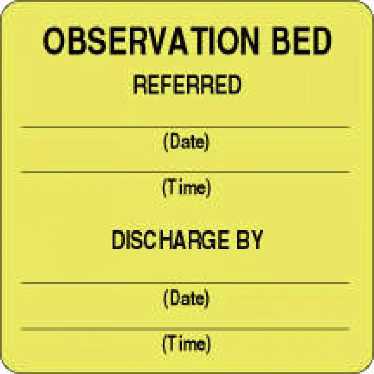 Label Paper Removable Observation Bed 2 1/2" X 2 1/2" Fl. Yellow 500 Per Roll