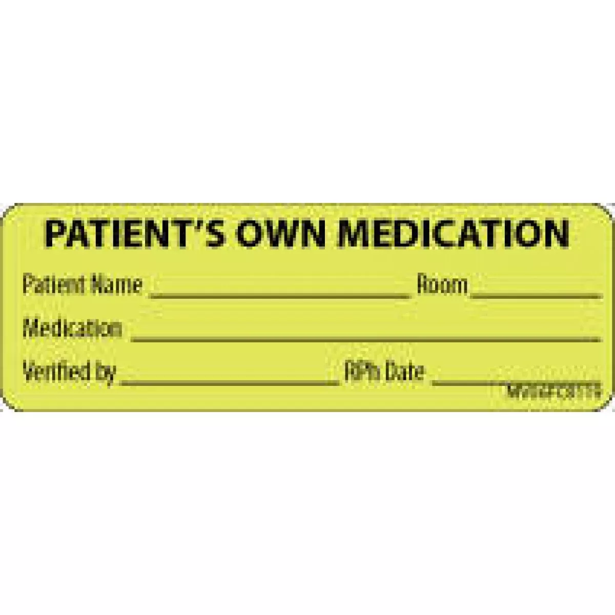 Label Paper Removable Patients Own 1" Core 2 15/16" X 1 Fl. Chartreuse 333 Per Roll