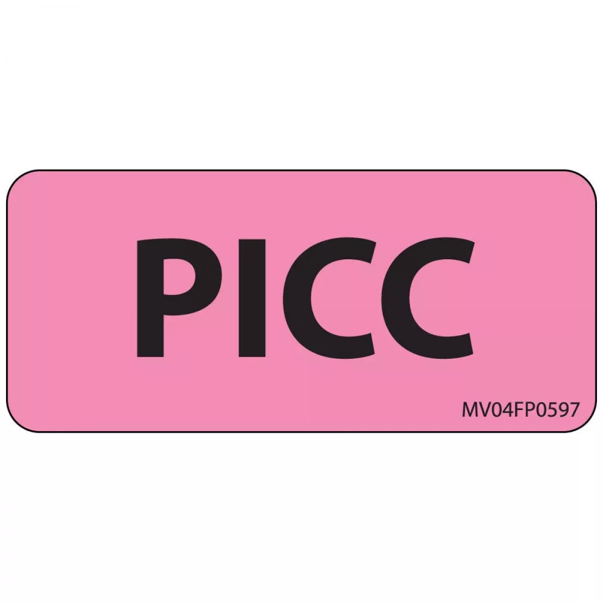 Label Paper Removable Picc 1" Core 2 1/4" X 1 Fl. Pink 420 Per Roll