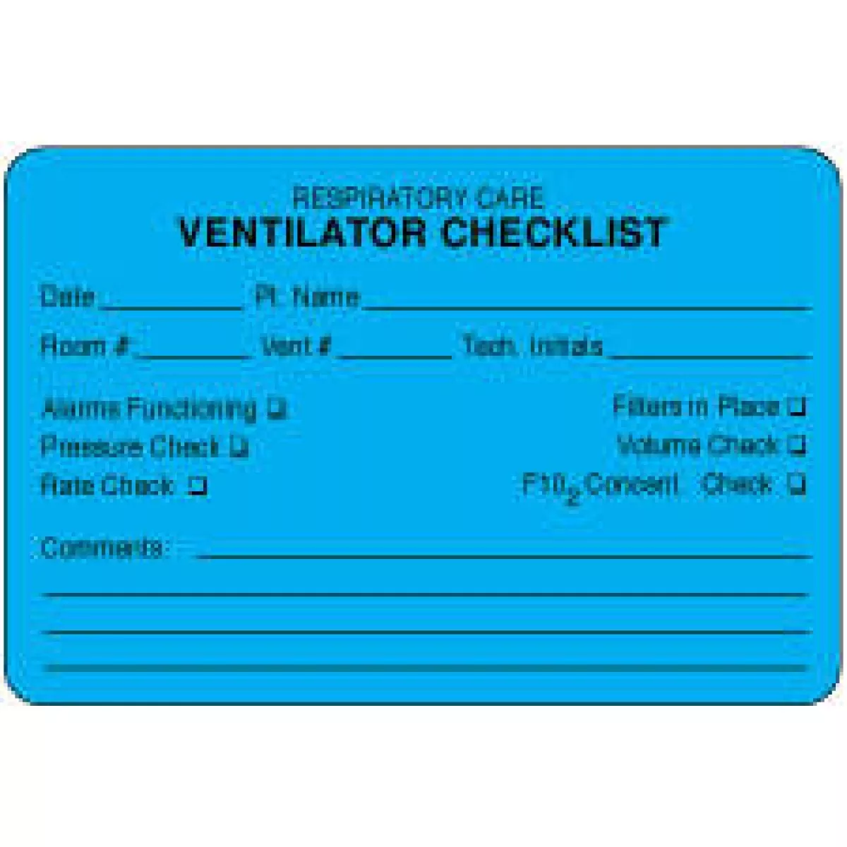 Label Paper Removable Respiratory Care 3" X 2" Light Blue 500 Per Roll