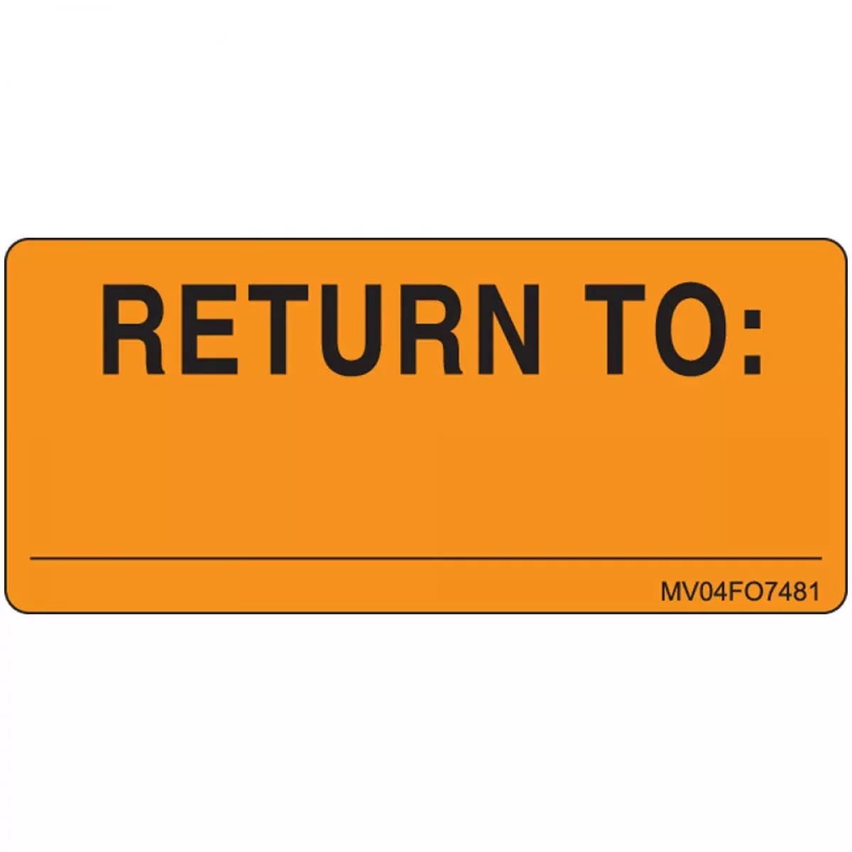 Label Paper Removable Return To: 1" Core 2 1/4" X 1 Fl. Orange 420 Per Roll