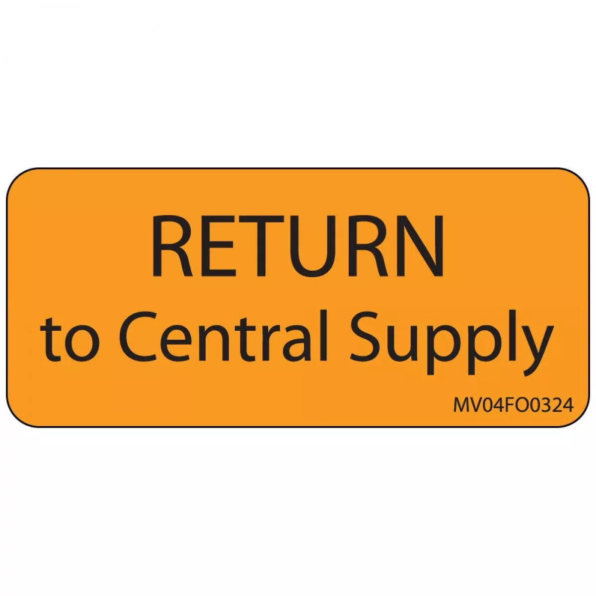 Label Paper Removable Return To Central 1" Core 2 1/4" X 1 Fl. Orange 420 Per Roll