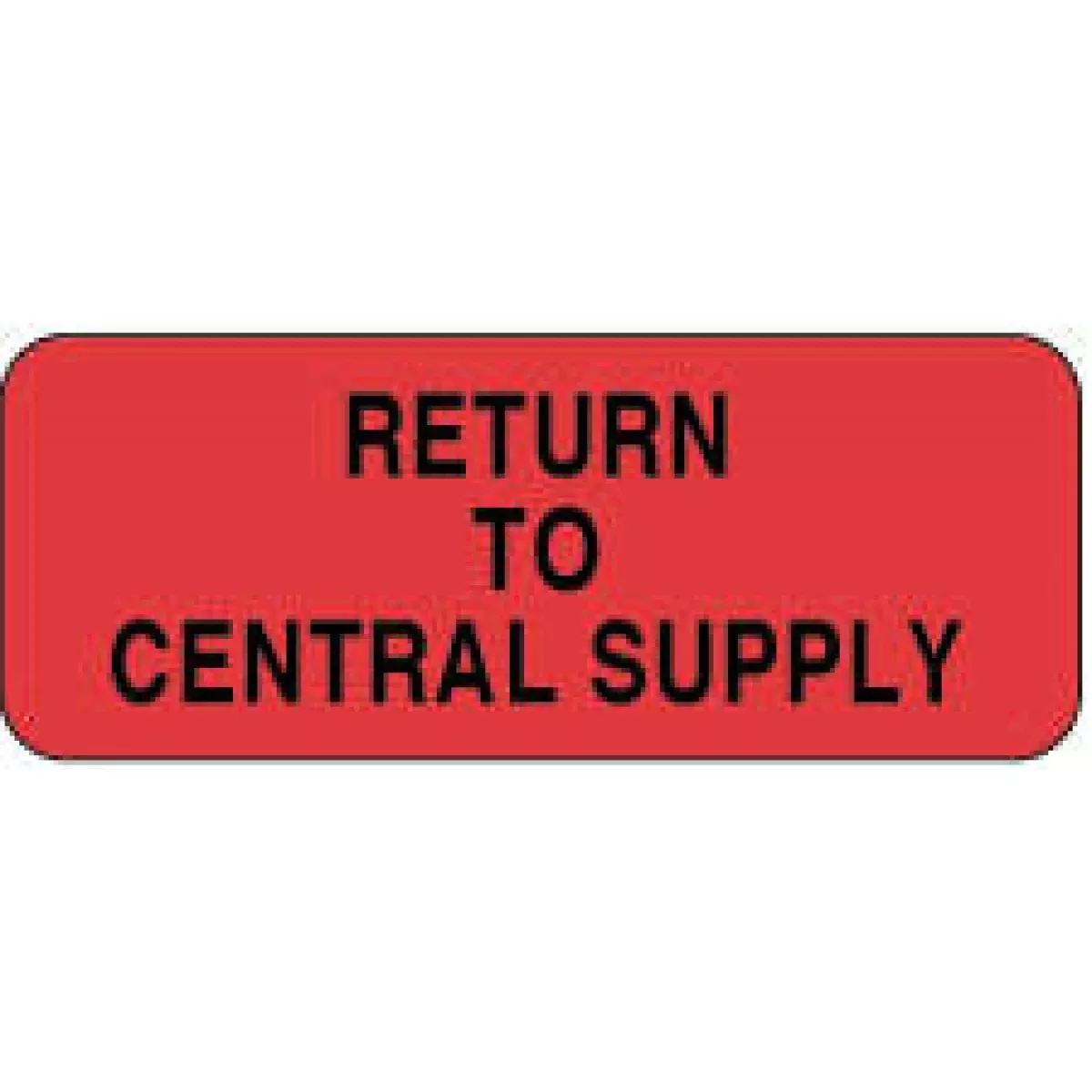Label Paper Removable Return To Central 2 1/4" X 7/8" Fl. Red 1000 Per Roll
