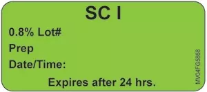 Label Paper Removable Sc I 0.8% 1" Core 2 1/4" X 1 Fl. Green 420 Per Roll