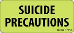 Label Paper Removable Suicide Precautions 1" Core 2 1/4" X 1 Fl. Chartreuse 420 Per Roll
