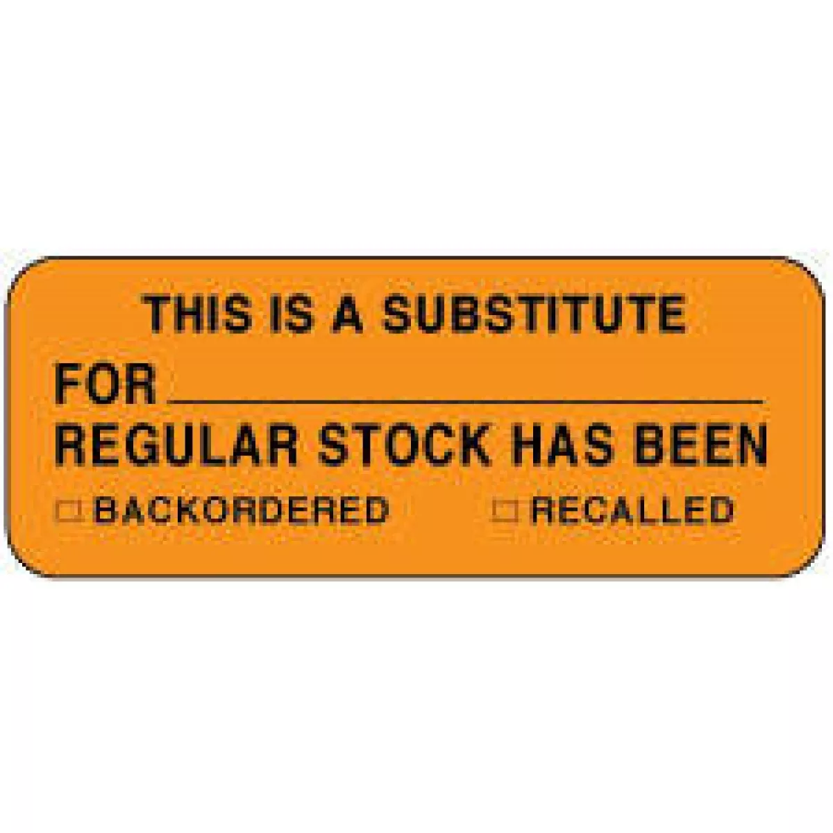Label Paper Removable This Is A Substitute 2 1/4" X 7/8" Fl. Orange 1000 Per Roll