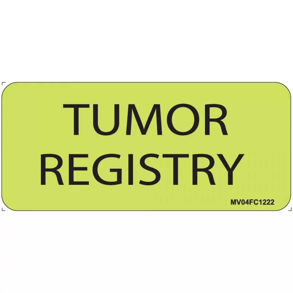 Label Paper Removable Tumor Registry 1" Core 2 1/4" X 1 Fl. Chartreuse 420 Per Roll