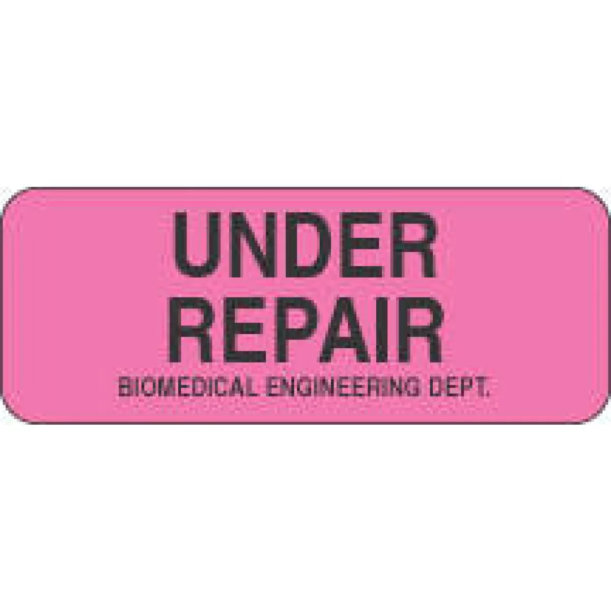 Label Paper Removable Under Repair 2 1/4" X 7/8" Fl. Pink 1000 Per Roll