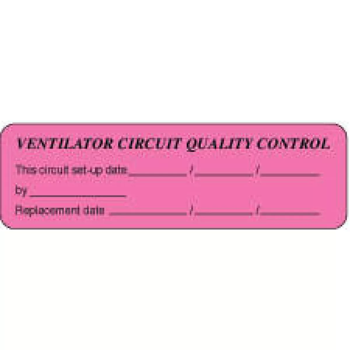 Label Paper Removable Ventilator Circuit 2 7/8" X 7/8" Fl. Pink 1000 Per Roll