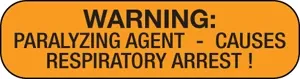Label Paper Removable Warning: Paralyzing 1" Core 1 7/16" X 3/8" Fl. Orange 666 Per Roll