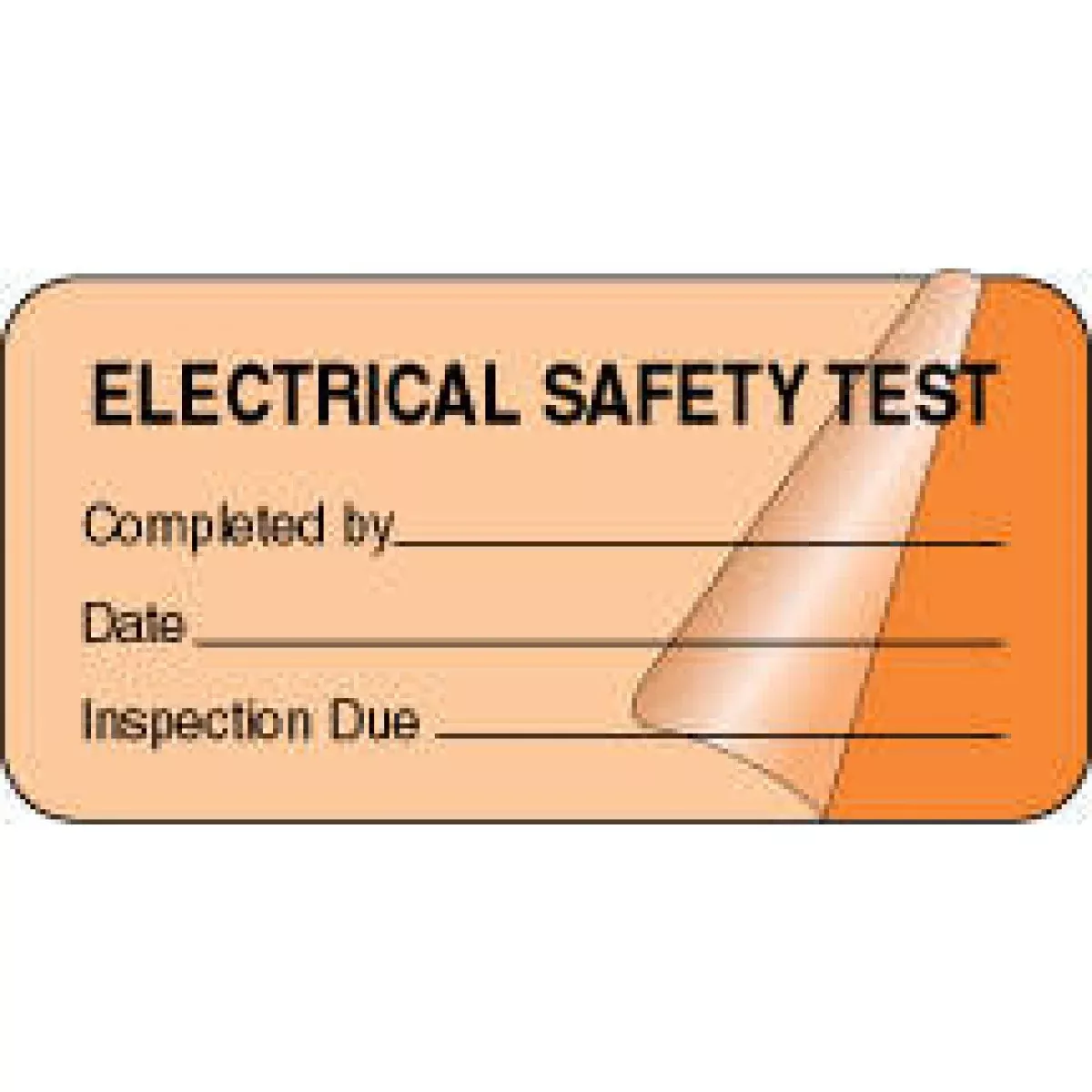 Label Self-Laminating Paper Removable Electrical Safety 1" 1/2" Core 2 X 1 Fl. Orange 1000 Per Roll