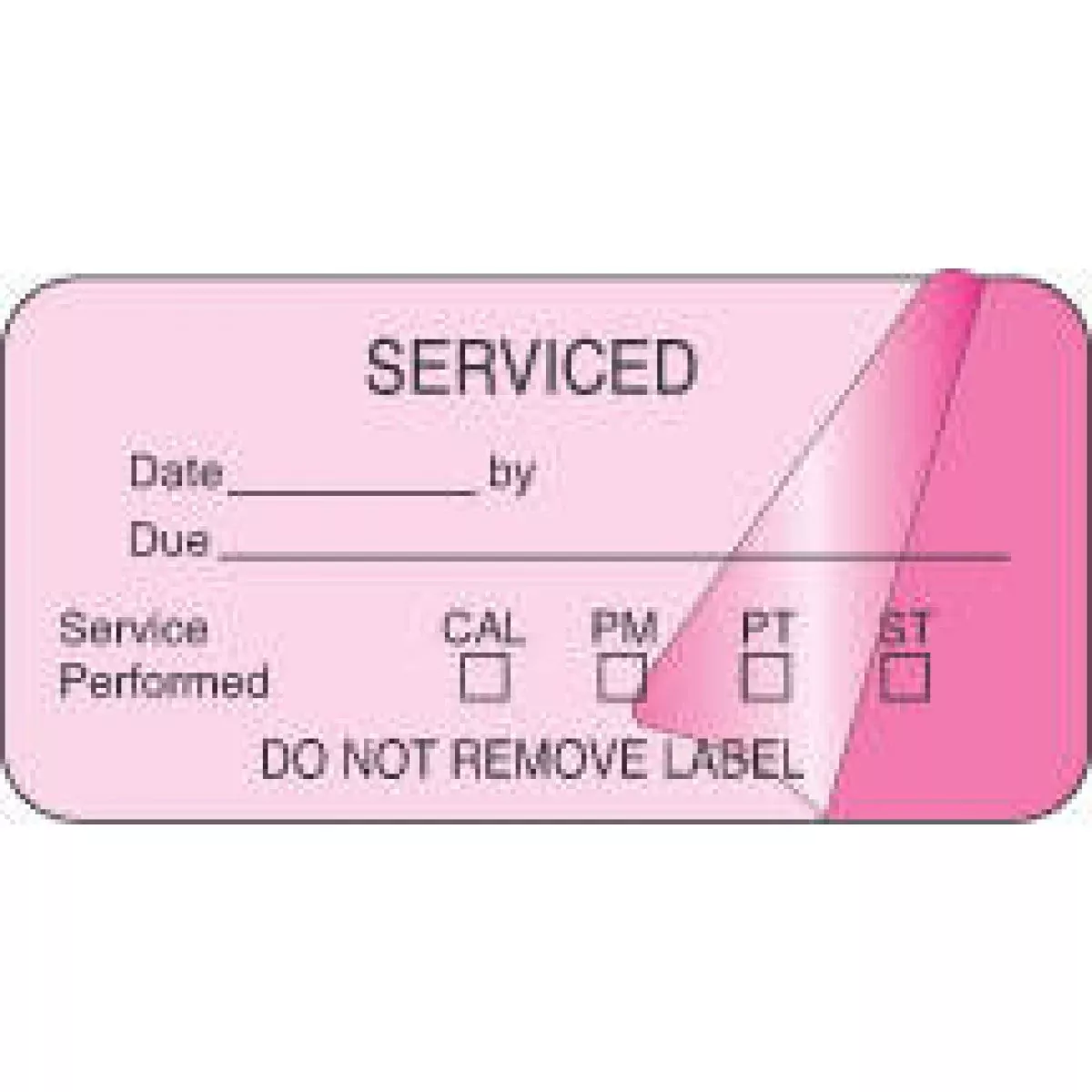 Label Self-Laminating Paper Removable Serviced Date 1" 1/2" Core 2 X 1 Fl. Pink 1000 Per Roll