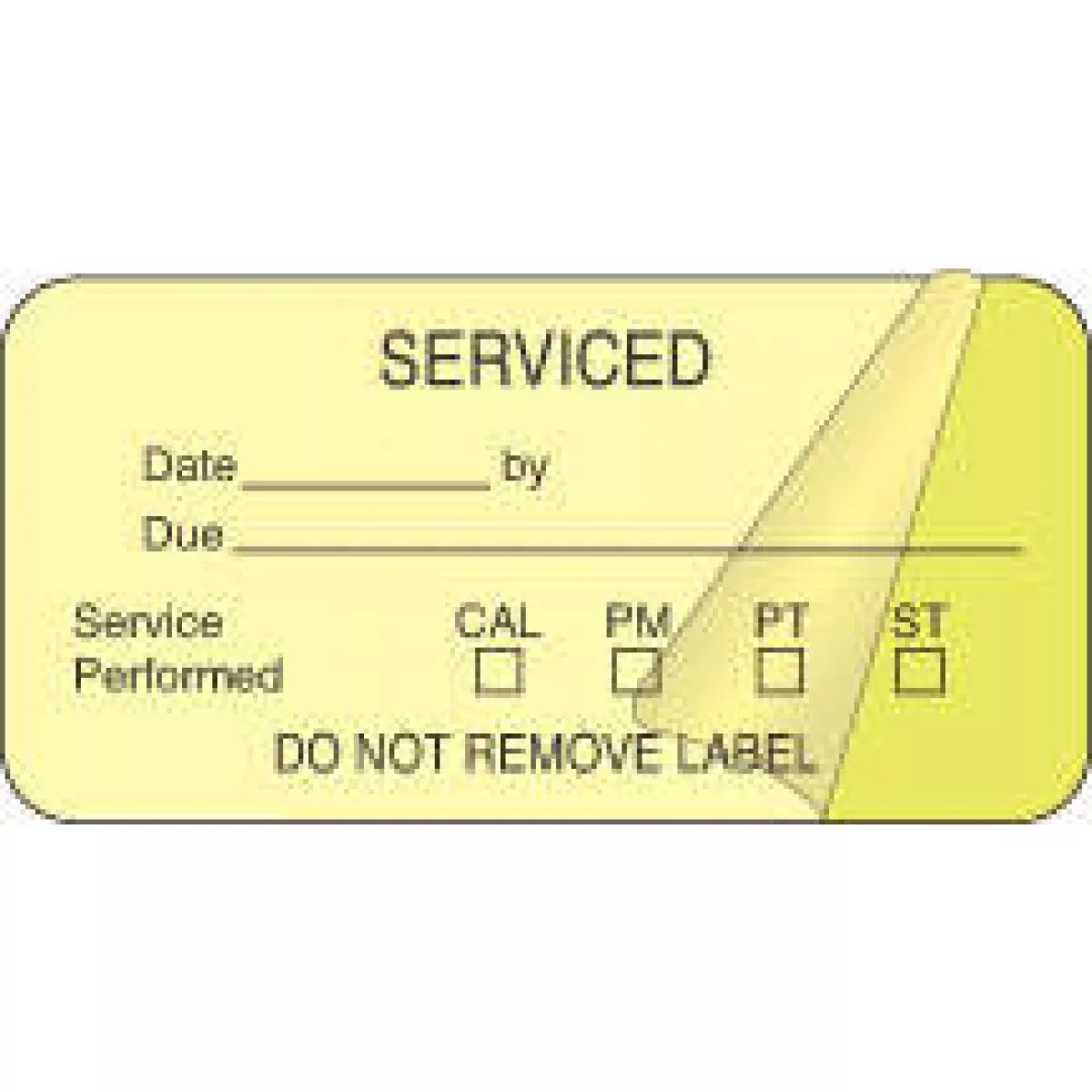 Label Self-Laminating Paper Removable Serviced Date: 1" 1/2" Core 2 X 1 Fl. Yellow 1000 Per Roll