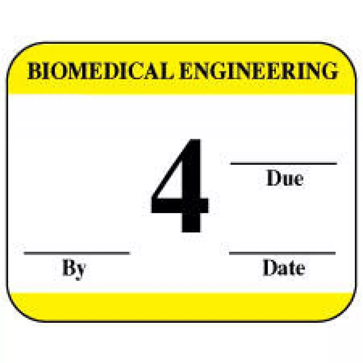 Label Synthetic Permanent Biomedical Engineering 1" 1/4" X 1 White With Yellow 1000 Per Roll
