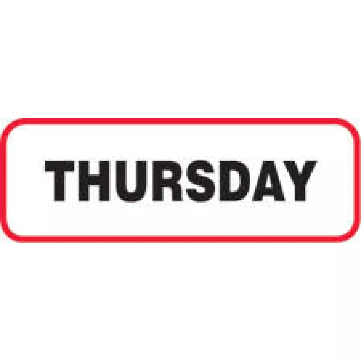 Label Wraparound Paper Permanent Thursday 1 1/2" X 1/2" White With Red 1000 Per Roll