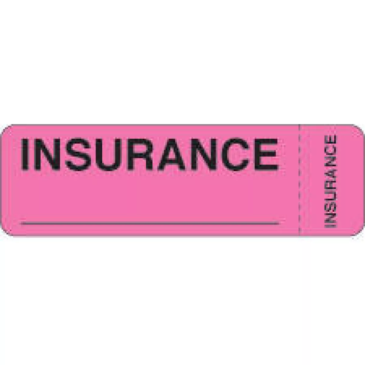 Label Wraparound Paper Removable Insurance 2 7/8" X 7/8" Fl. Pink 1000 Per Roll