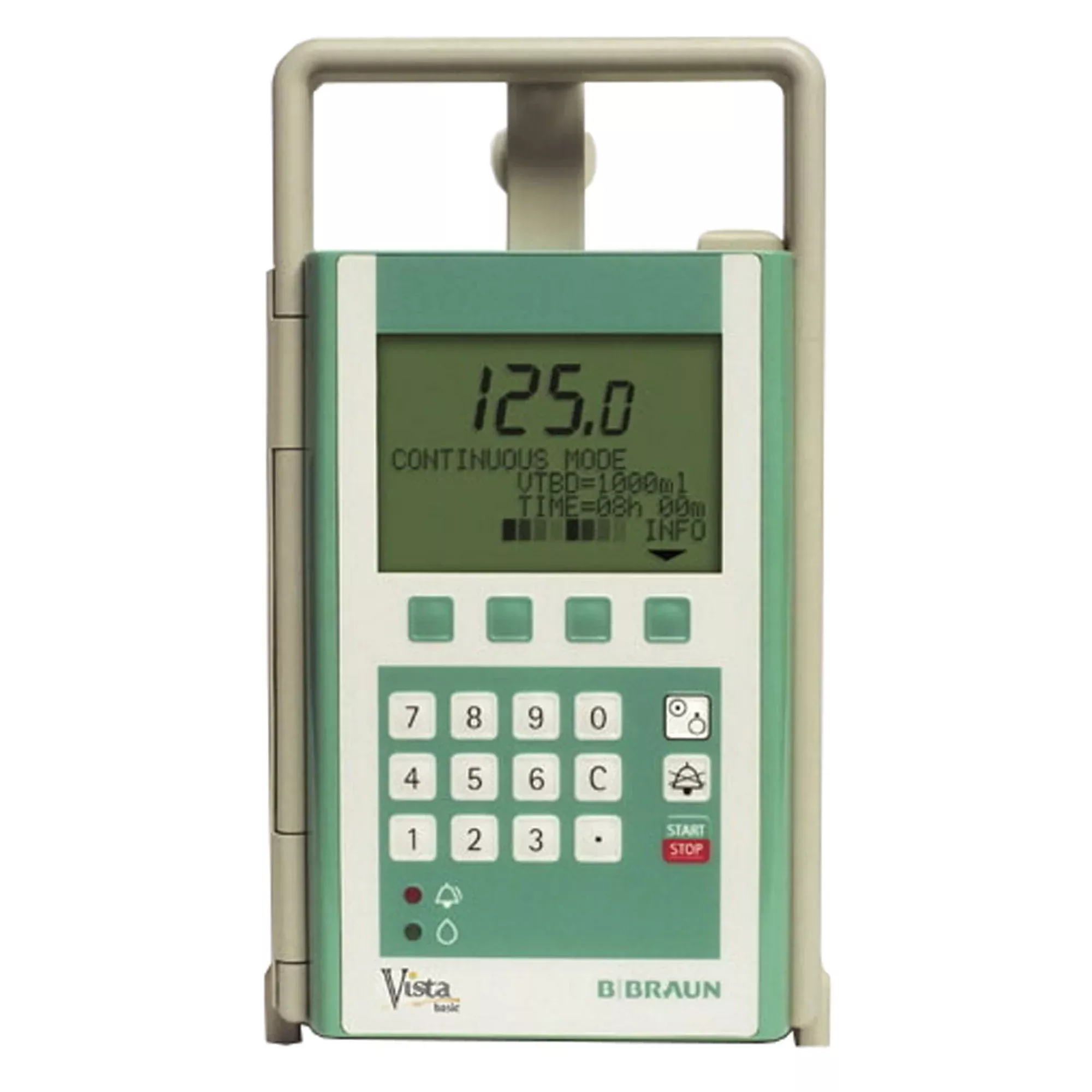 Large Volume Infusion Pump Vista Basic 7.2 Volt NiCd Rechargeable Battery Linear Peristaltic NonWireless 0.1 to 800.0 mL / Hr. Flow Rate Digital