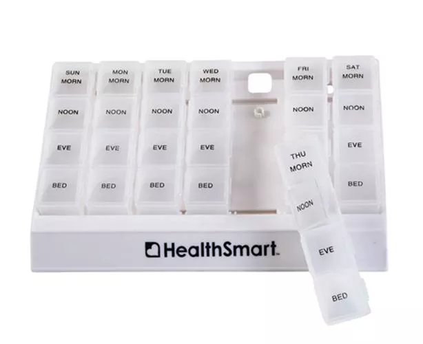 Large Weekly Medication Planner Pill Holder