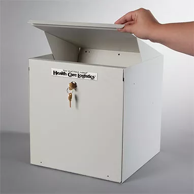 Lockable Return Drop Box, 1-3/4" opening, 1 Key Lock H-18624-13525
