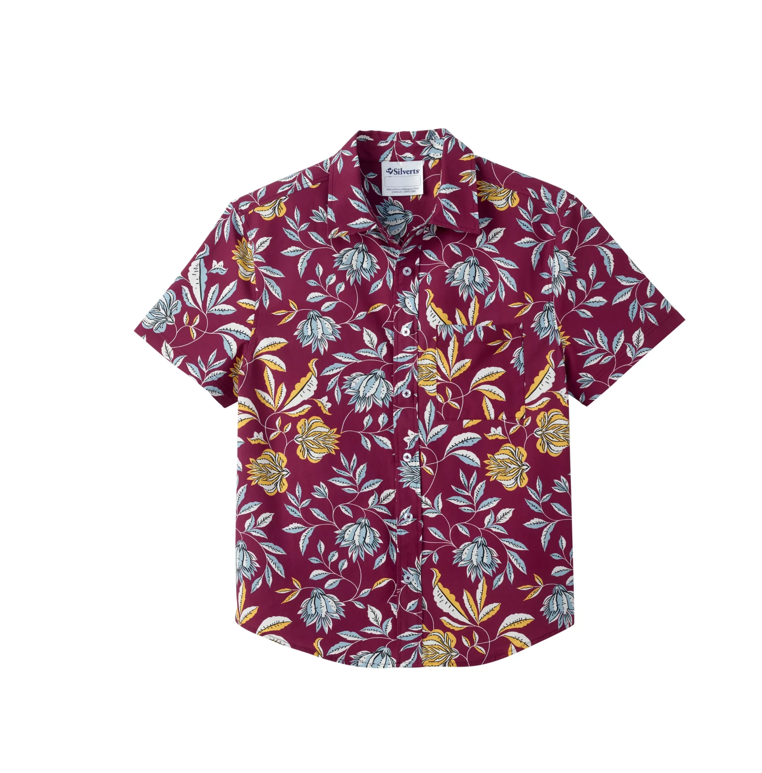 Magnetic Buttons Men's Short Sleeve Shirt