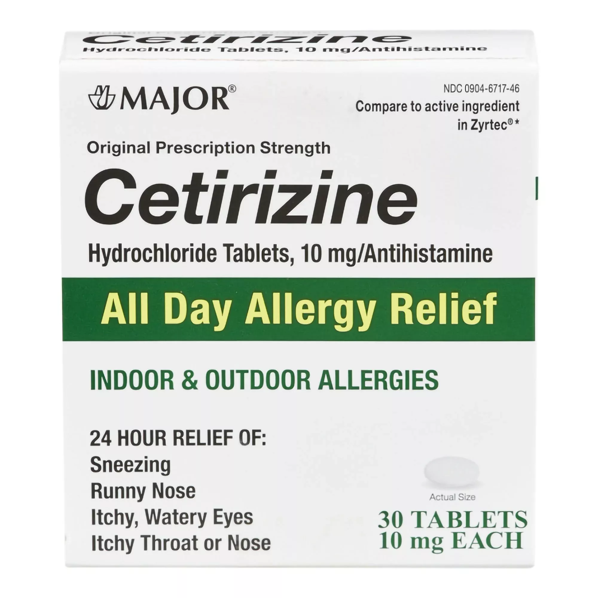 Major Cetirizine Antihistamine