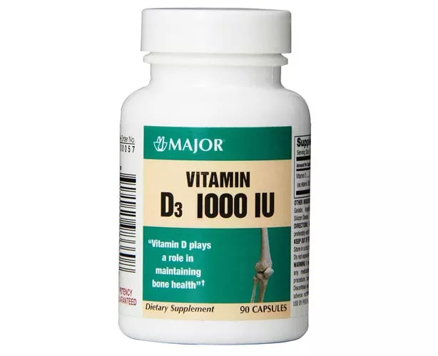 Major Vitamin D Caplets, 1000 IG, 25 mcg