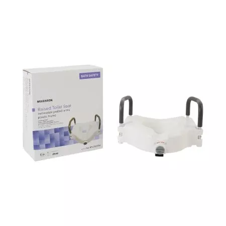 McKesson 2-in-1 Locking Raised Toilet Seat With Tool-free Removable Arms