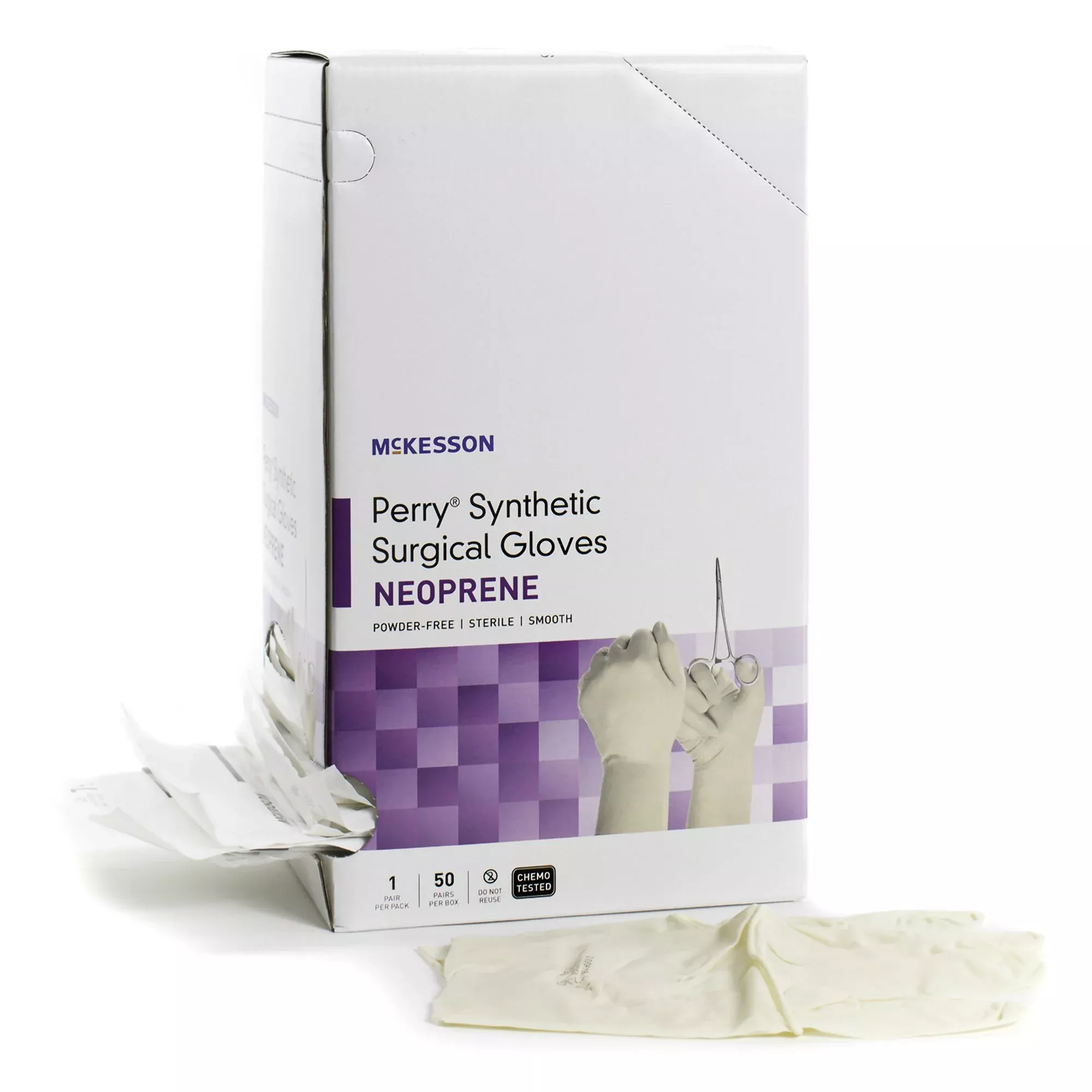 McKesson 20-2690N Perry Polychloroprene Surgical Glove, Size 9, Cream