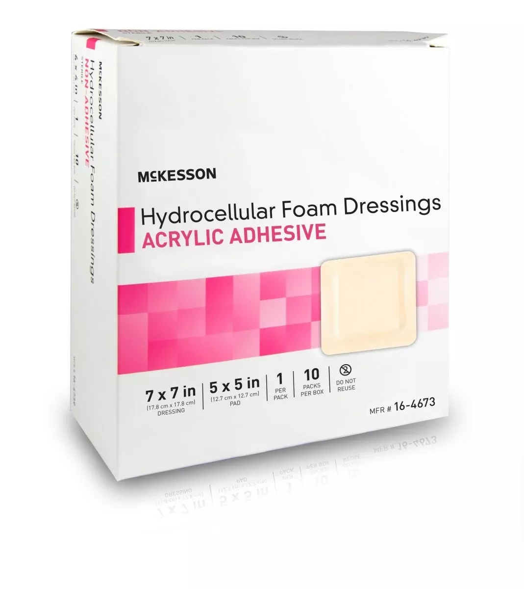 McKesson Acrylic Adhesive with Border Foam Dressing, 7 x 7 Inch