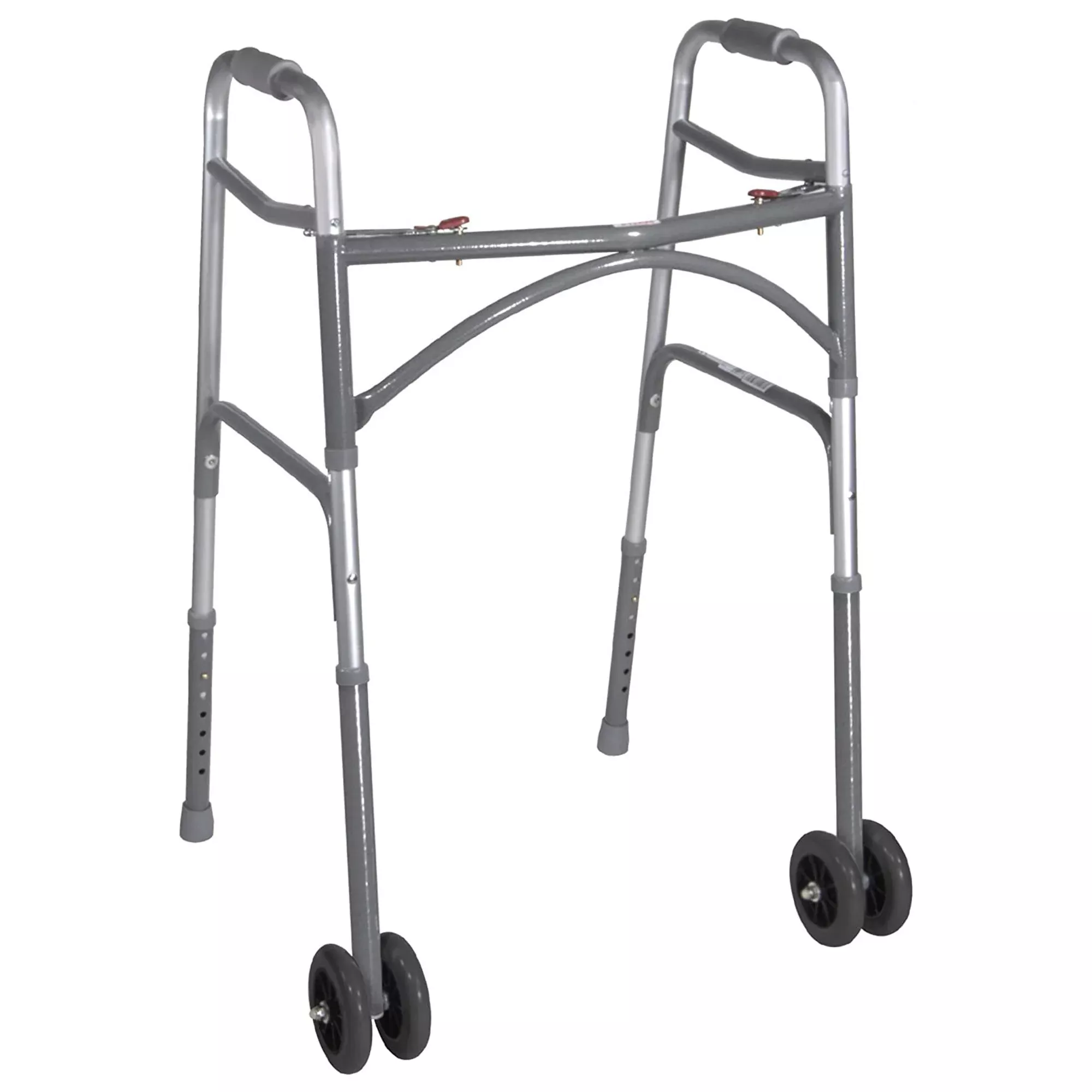 McKesson Bariatric Folding Walker w/ Wheels, Height Adjusts from 32 to 39 Inches
