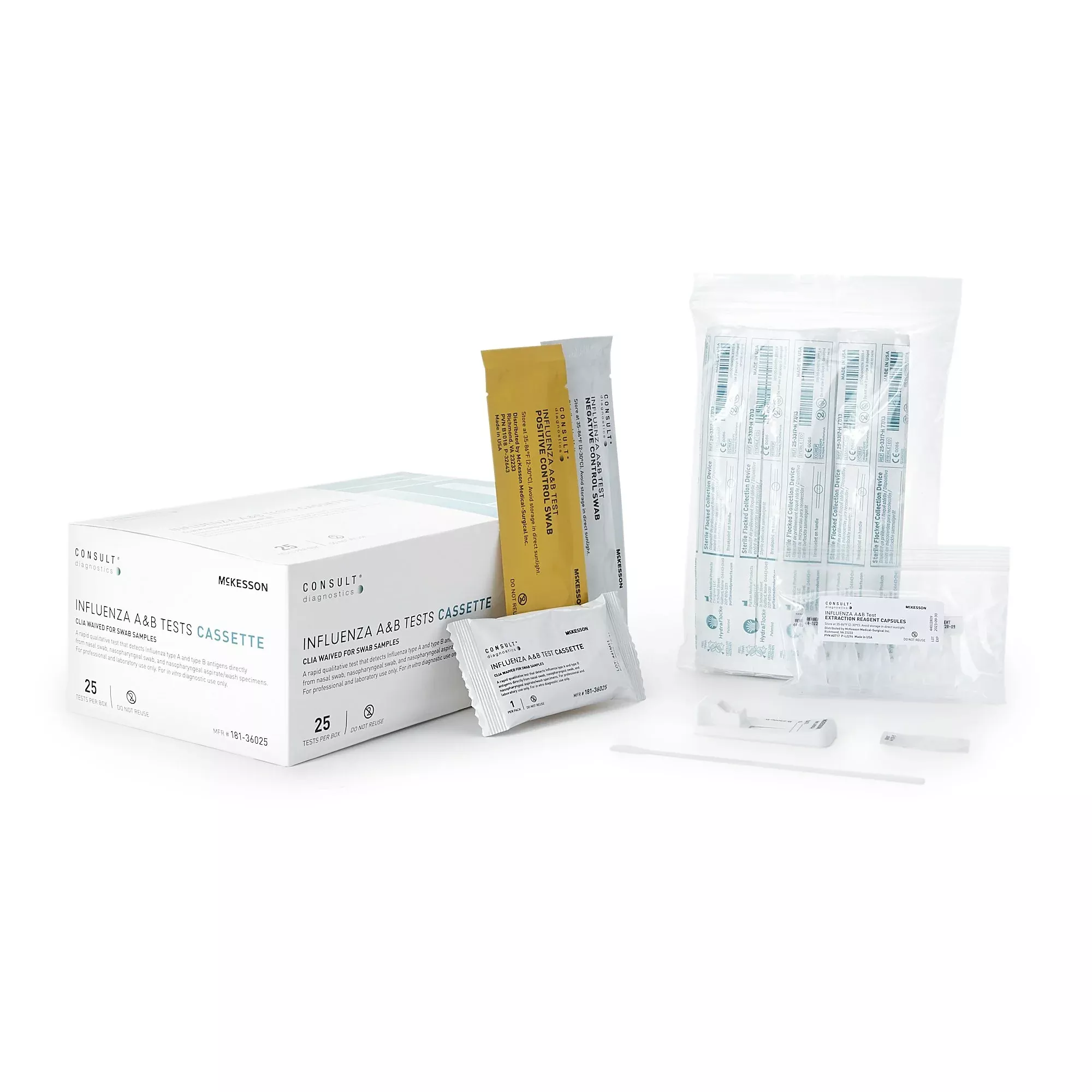 McKesson Consult™ 181-36025Influenza A + B Infectious Disease Respiratory Test Kit