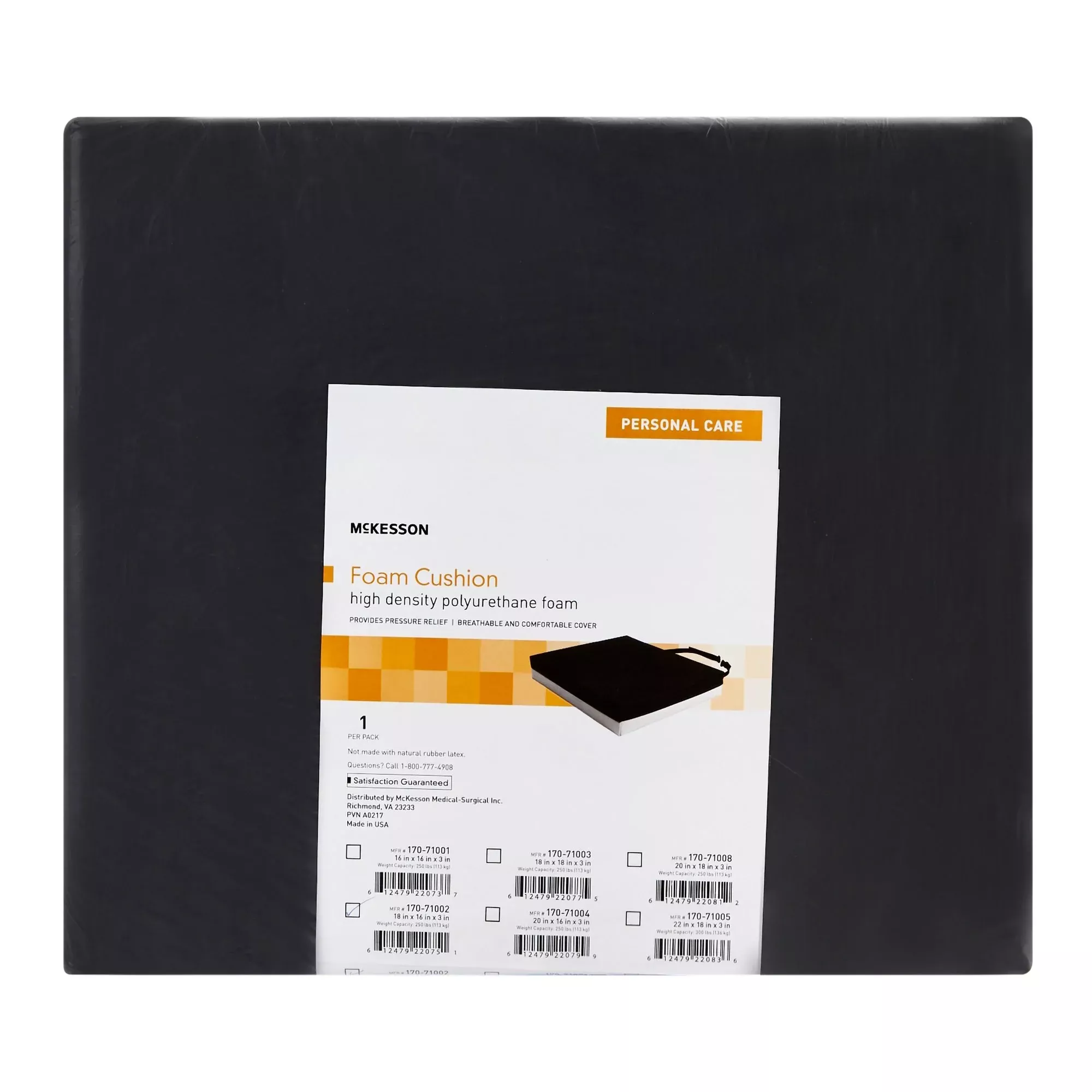 McKesson Foam Seat Cushion, 18 x 16 x 3 Inch