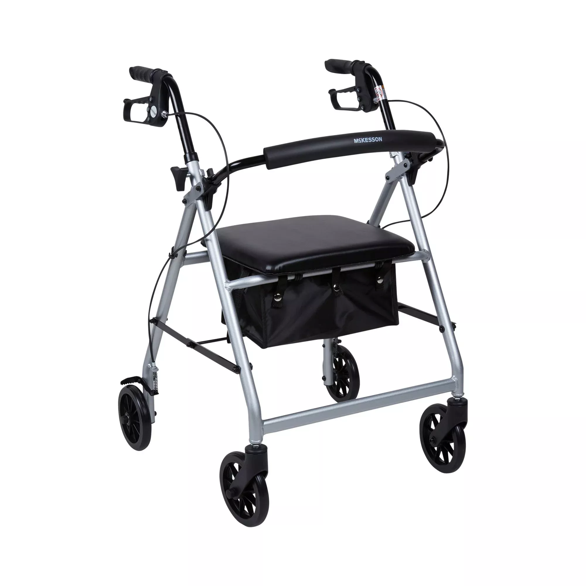 McKesson Folding Aluminum Four-Wheel Rollator, Silver