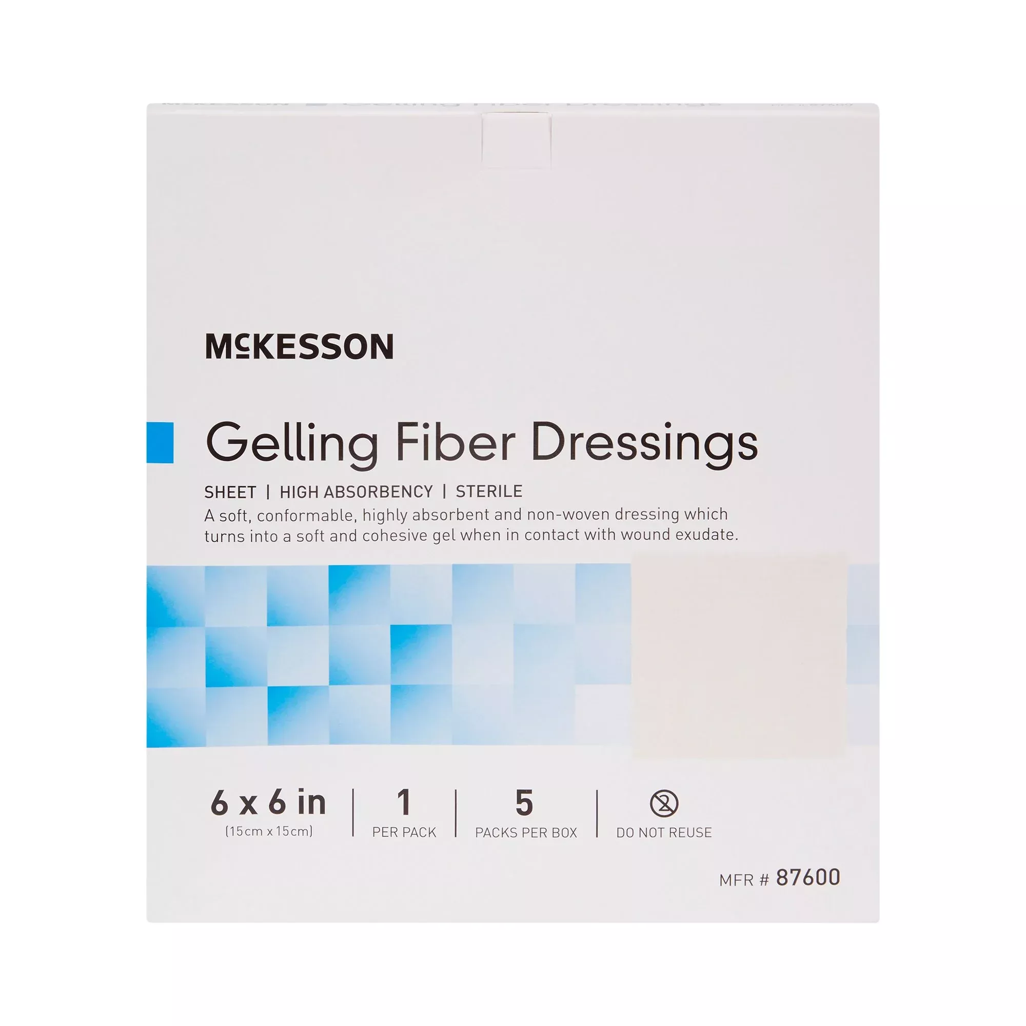 McKesson Gelling Fiber Wound Dressing, 6 x 6 Inch