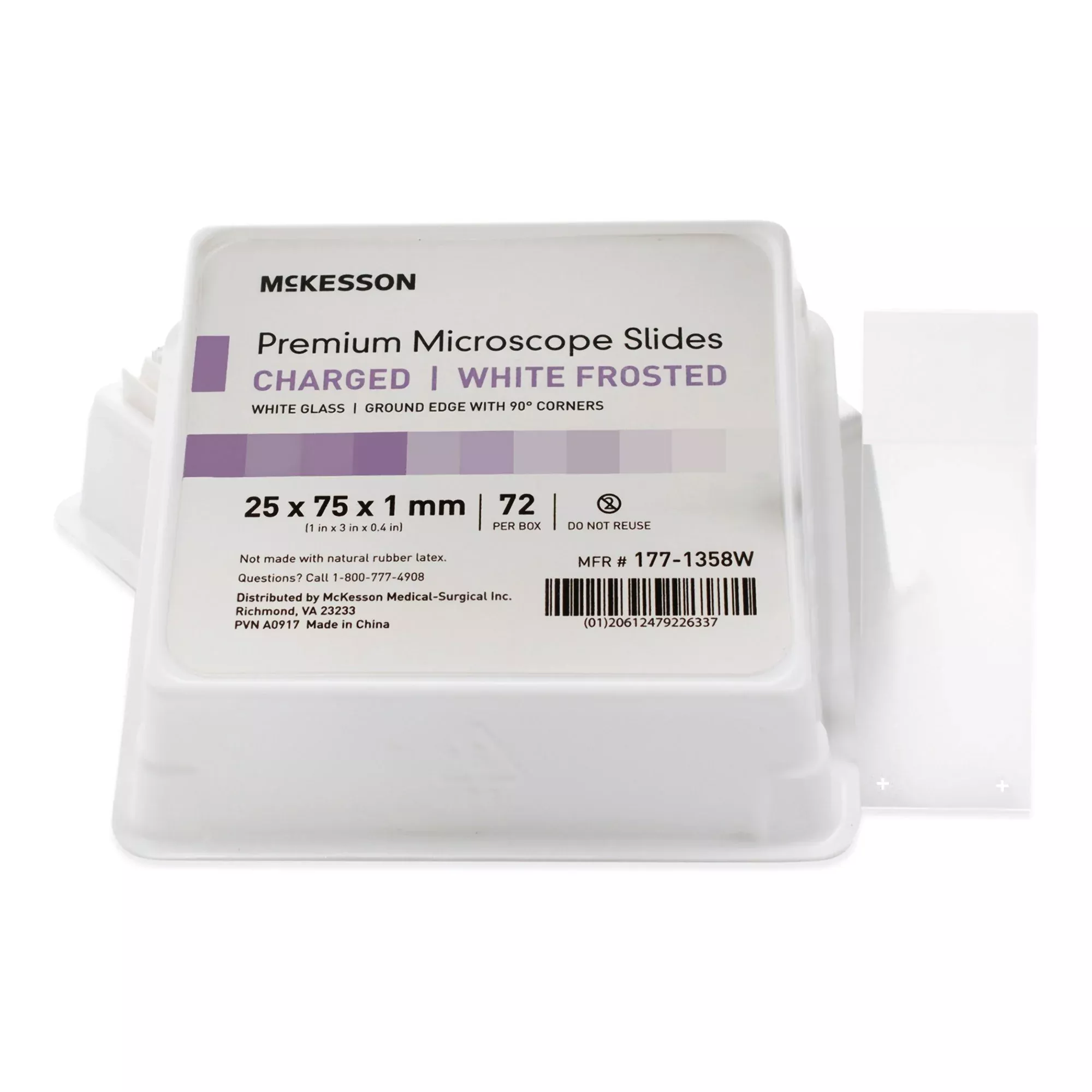McKesson Glass Microscope Slide, 25 x 75 x 1 mm