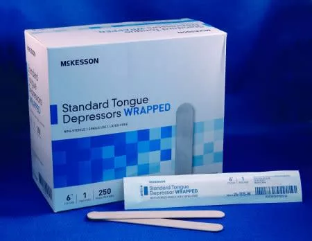 McKesson Nonsterile Tongue Depressor, Wrapped, Senior, 2500/CS