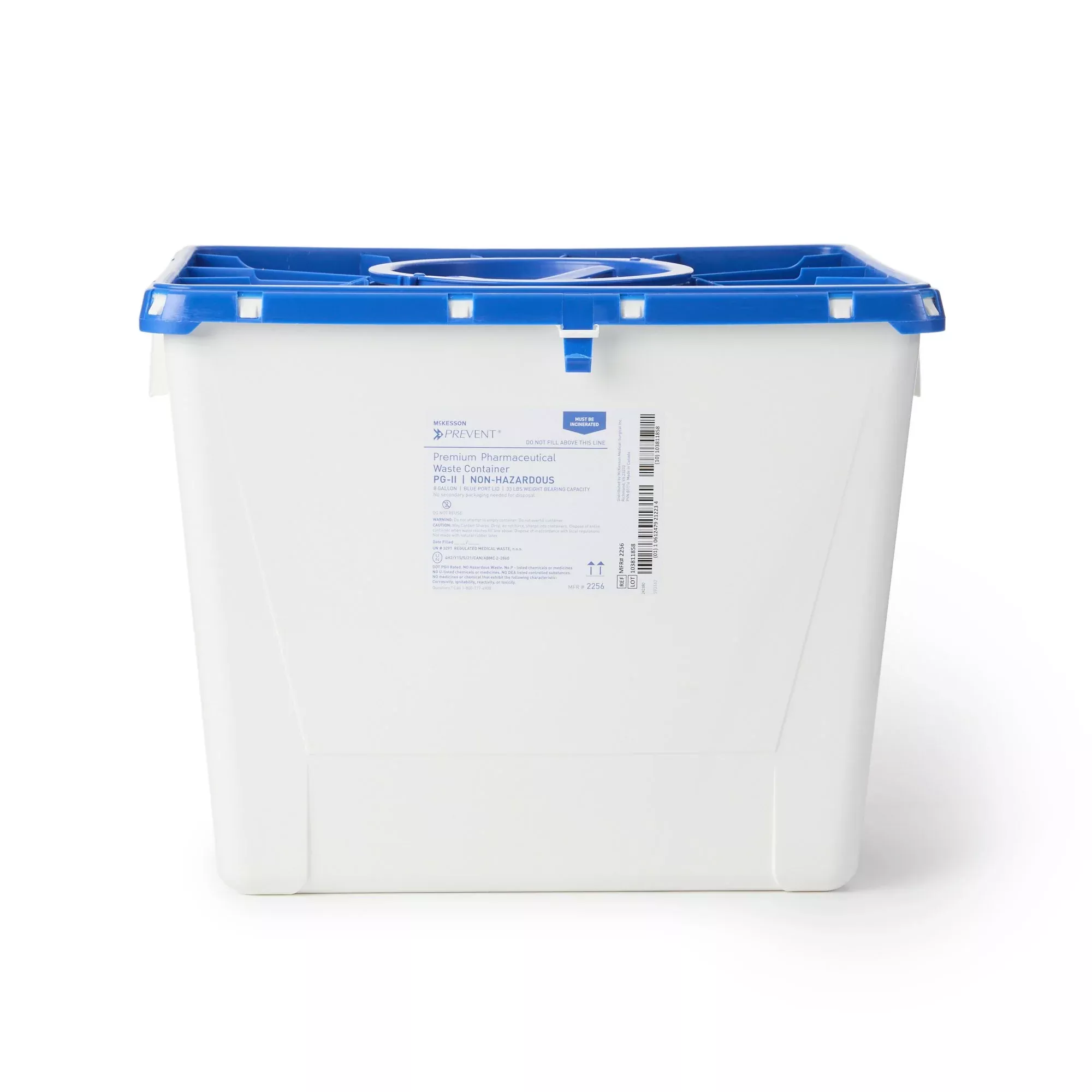 McKesson Prevent Pharmaceutical Waste Container, 8 Gal., 13.5 x 17.3 x 13 inch