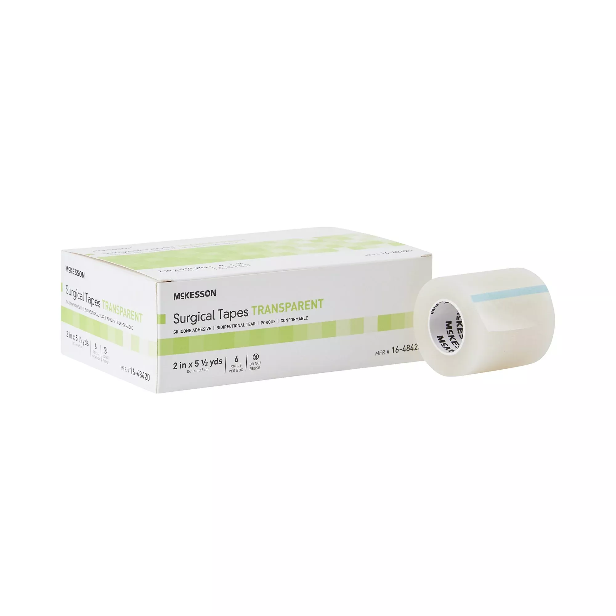 McKesson Silicone Medical Tape, 2 Inch x 5-1/2 Yard, Transparent