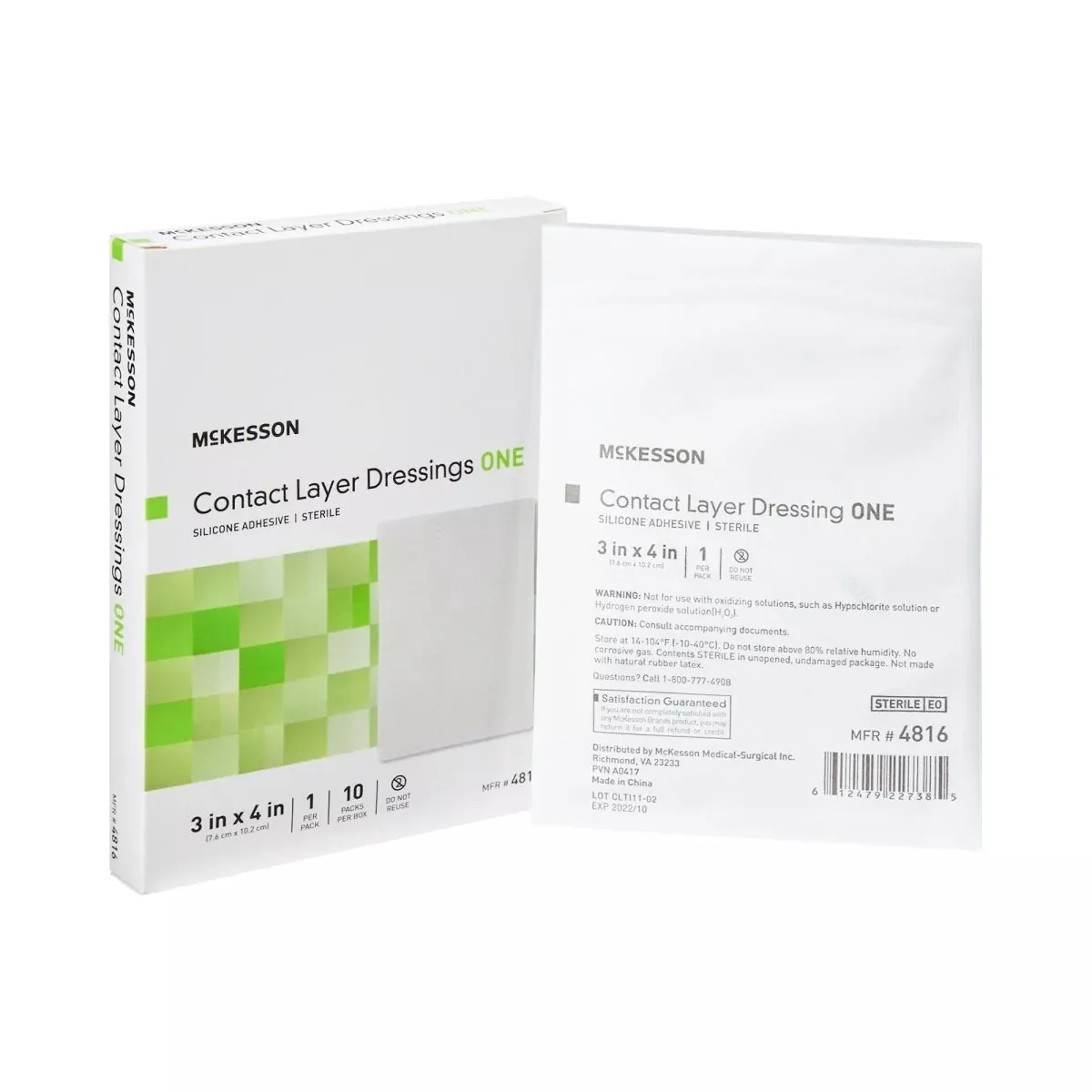 McKesson Silicone Wound Contact Layer Dressing, 3 x 4 Inch