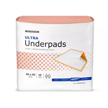 McKesson Ultra Disposable Underpad, Heavy Absorbency