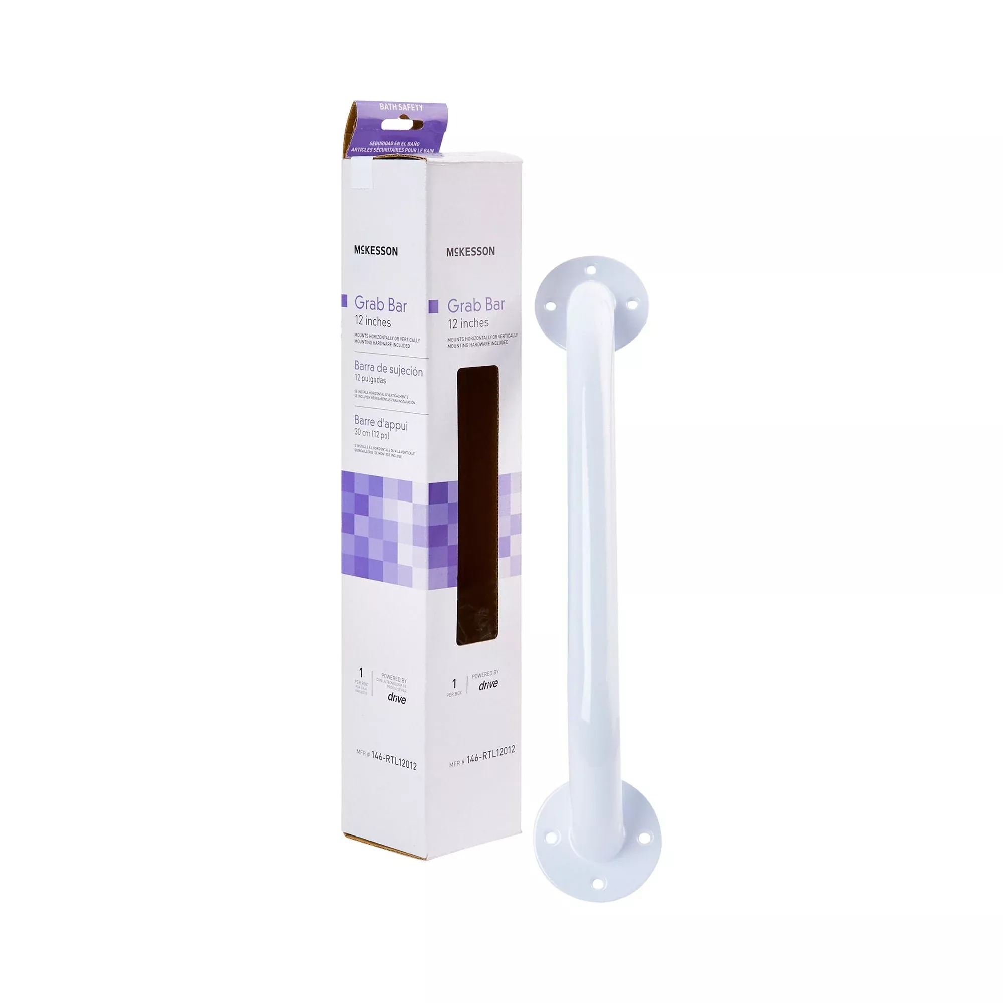 McKesson Wall Grab Bar, White Steel