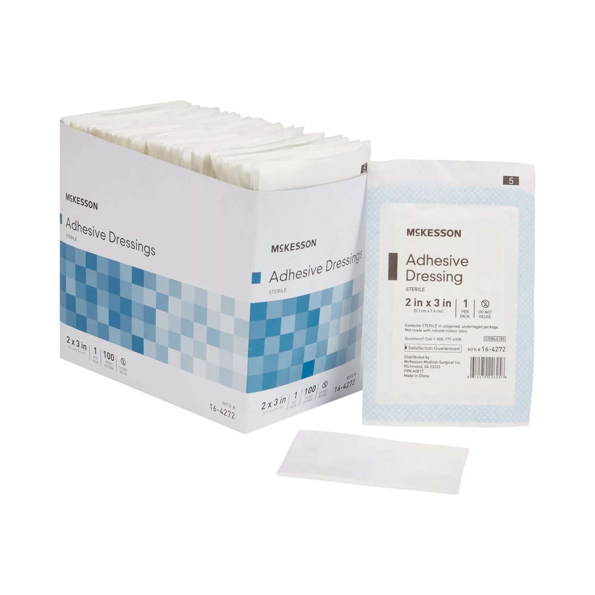 McKesson White Adhesive Dressing, 2 x 3 Inch
