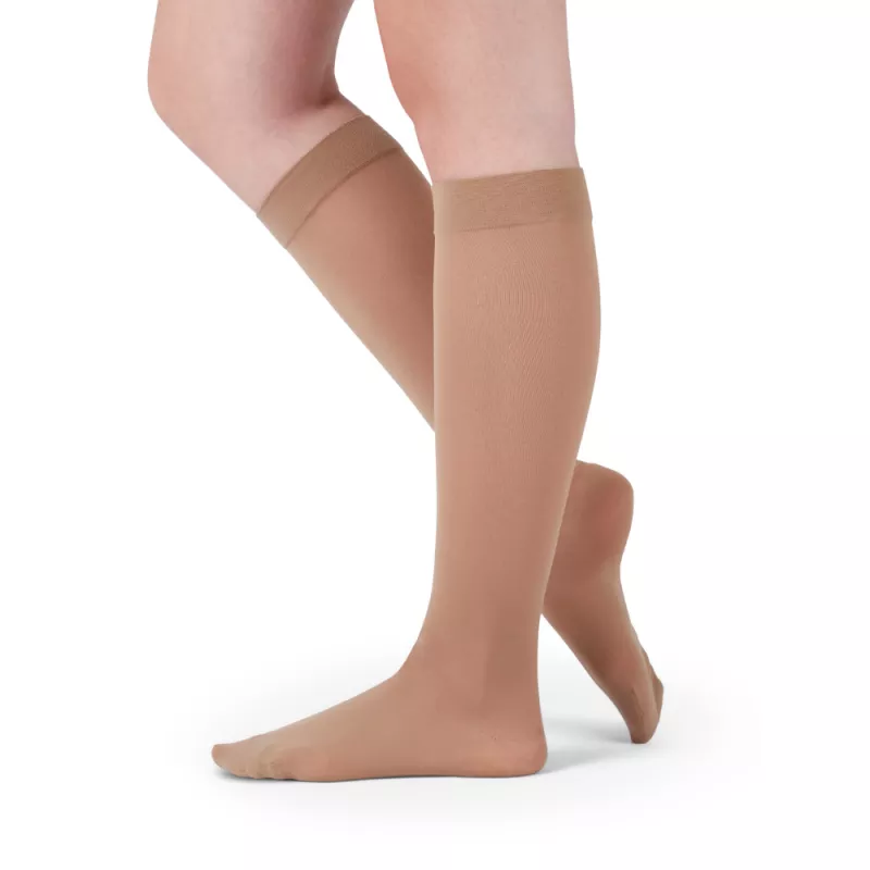 Medi Assure 30-40 mmHg Knee High Compression Stockings, Open Toe, Beige