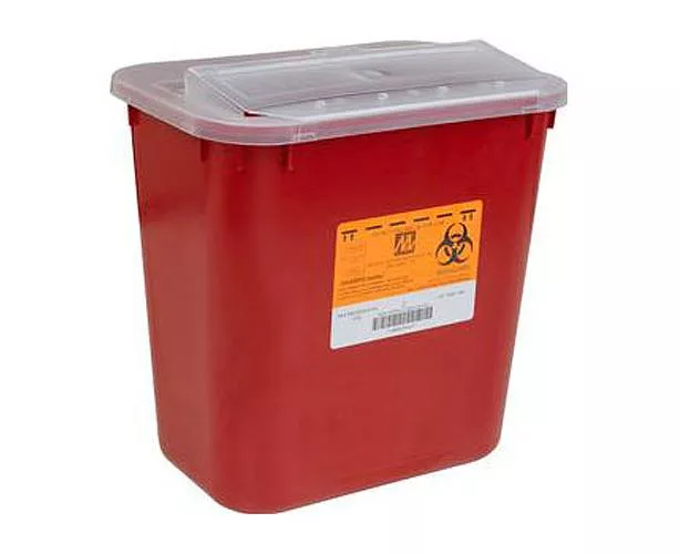 Medical Action Sharps Container, Red