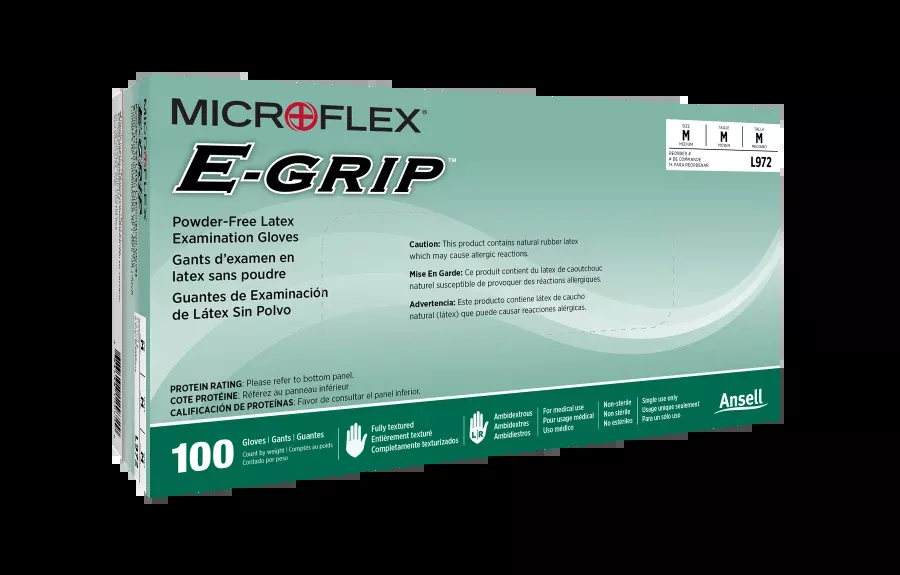 Microflex E-Grip Max Latex Powder-Free Exam Gloves