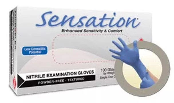 Microflex Sensation Powder-Free Nitrile Exam Gloves