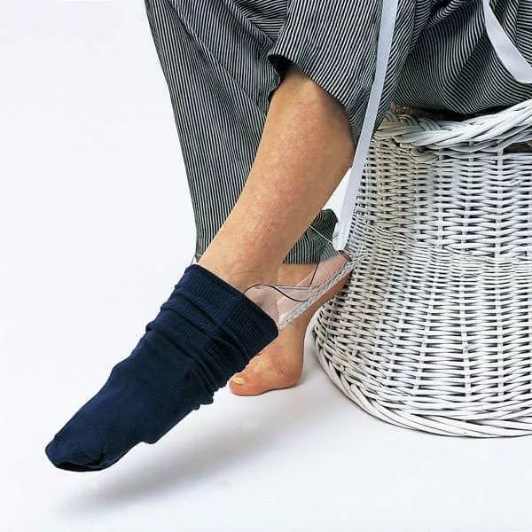 Molded Stocking Aid - No Bend Dressing, Side Cutouts Secure Socks